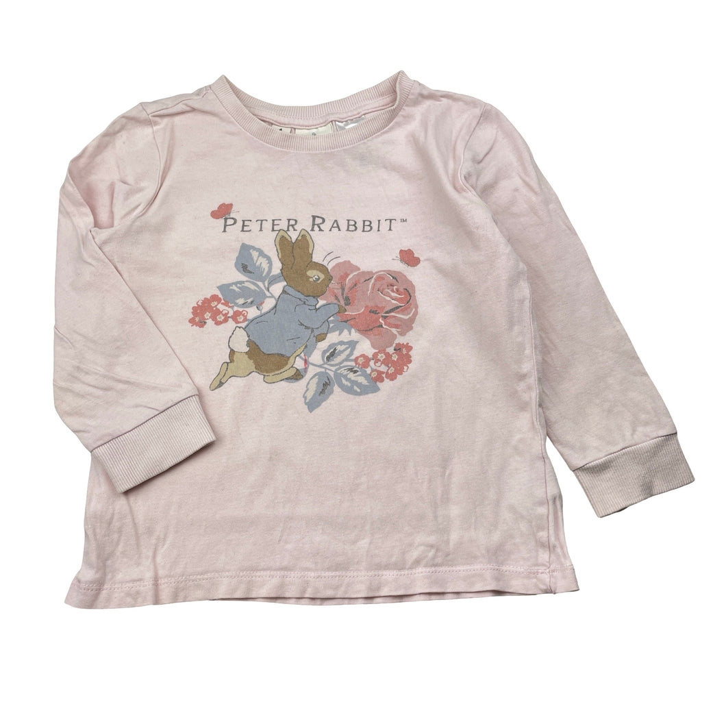 Girls Peter Rabbit, cotton long sleeve pyjama top, FUC, size 4,  
