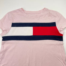 Load image into Gallery viewer, Girls Tommy Hilfiger, cotton tee / top, light mark at neck, FUC, size 6-7,  