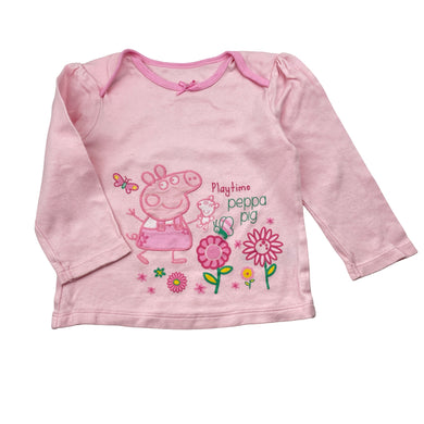 Girls Peppa Pig, cotton long sleeve pyjama top, GUC, size 1,  