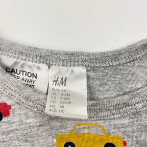 Boys H&M, long sleeve pyjama top, cars, FUC, size 00,  