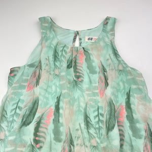 Girls H&M, lined lightweight top, feathers, FUC, size 10,  