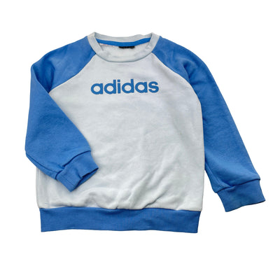Boys Adidas, fleece-lined sweater / jumper, armpit to armpit 31cm, armpit to cuff: 26.5cm, FUC, size 2-3,  