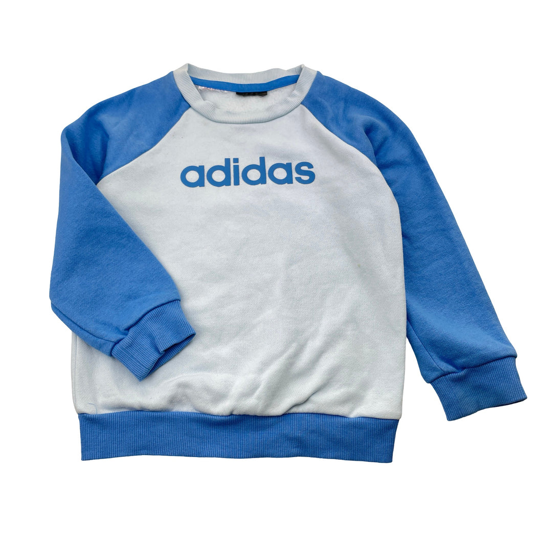 Boys Adidas, fleece-lined sweater / jumper, armpit to armpit 31cm, armpit to cuff: 26.5cm, FUC, size 2-3,  