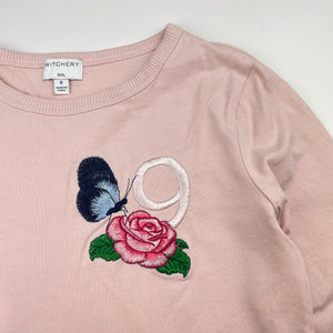 Girls Witchery, embroidered cotton long sleeve top, butterfly, GUC, size 8,  