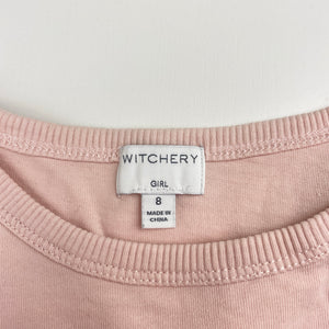 Girls Witchery, embroidered cotton long sleeve top, butterfly, GUC, size 8,  