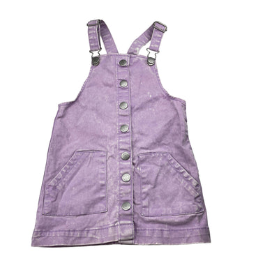 Girls 1964 Denim Co, stretch cotton overalls dress / pinafore, GUC, size 3, L: 51cm