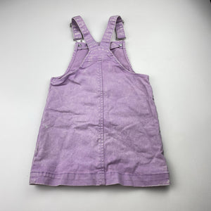 Girls 1964 Denim Co, stretch cotton overalls dress / pinafore, GUC, size 3, L: 51cm