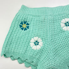 Load image into Gallery viewer, Girls embroidered, lined knitted shorts, elasticated, GUC, size 3,  