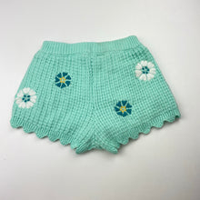 Load image into Gallery viewer, Girls embroidered, lined knitted shorts, elasticated, GUC, size 3,  