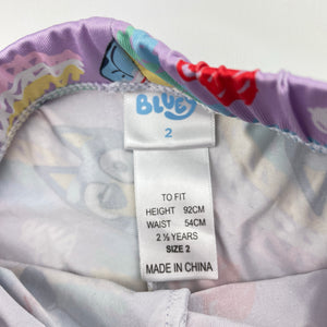 Girls Bluey, lightweight stretchy bike shorts, EUC, size 2,  