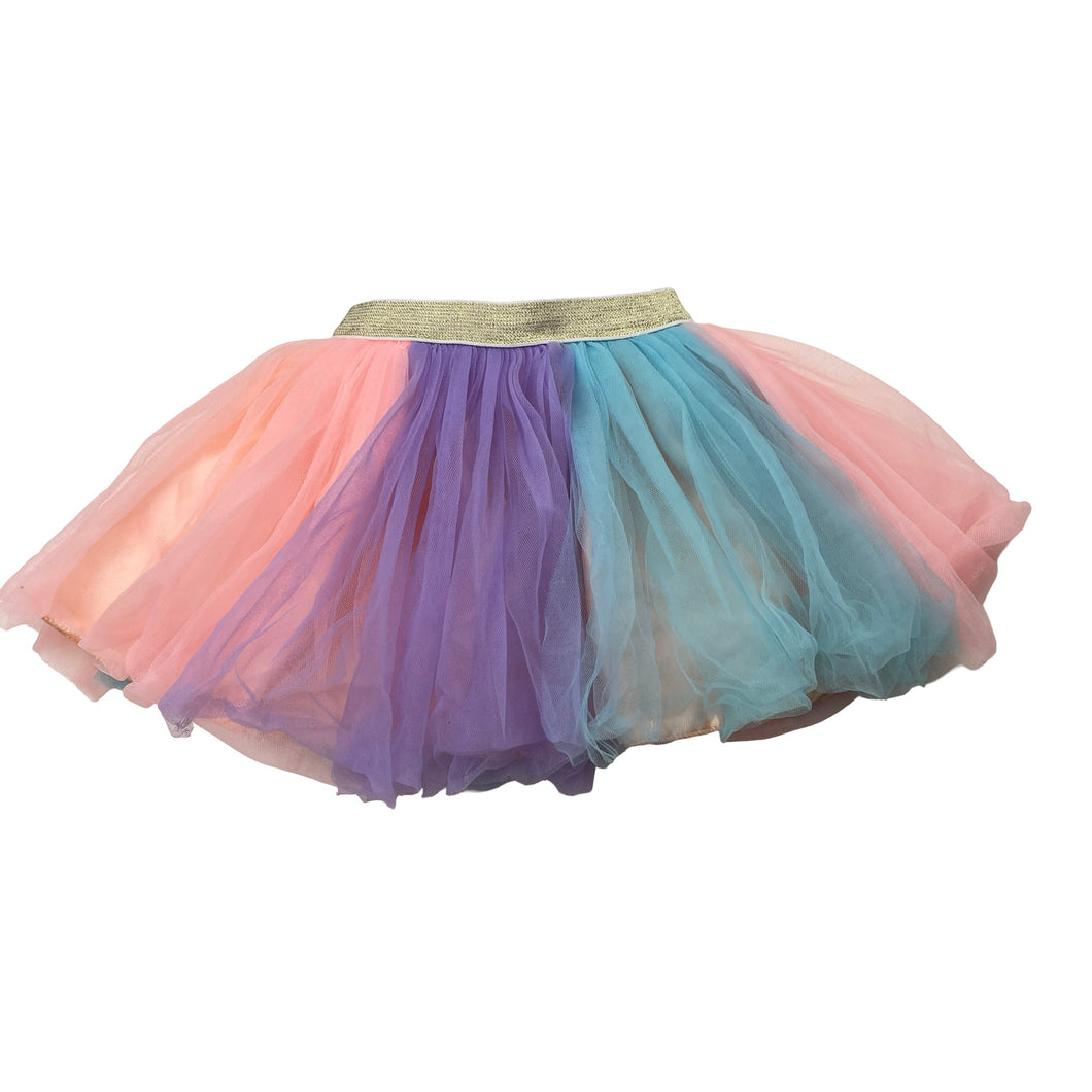 Girls lined, colourful tulle skirt, elasticated, GUC, size 0-1,  
