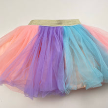 Load image into Gallery viewer, Girls lined, colourful tulle skirt, elasticated, GUC, size 0-1,  
