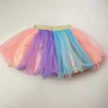 Load image into Gallery viewer, Girls lined, colourful tulle skirt, elasticated, GUC, size 0-1,  