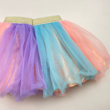 Load image into Gallery viewer, Girls lined, colourful tulle skirt, elasticated, GUC, size 0-1,  