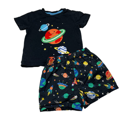 Boys Anko, cotton pyjama top & shorts, planets, EUC, size 2,  