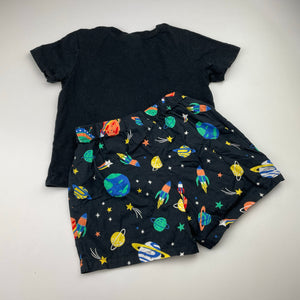 Boys Anko, cotton pyjama top & shorts, planets, EUC, size 2,  