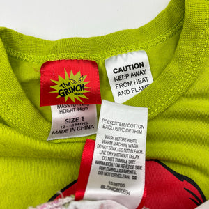 Girls Dr Seuss, The Grinch Christmas pyjamas, GUC, size 1,  
