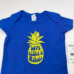 Boys Walmart, cotton bodysuit / romper , NEW, size 000,  