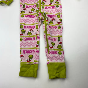 Girls Dr Seuss, The Grinch Christmas pyjamas / zip romper, FUC, size 2,  