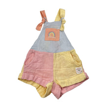 Load image into Gallery viewer, Girls GHANDA, colour block cotton overalls / shortalls, GUC, size 1-2,  