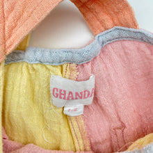 Load image into Gallery viewer, Girls GHANDA, colour block cotton overalls / shortalls, GUC, size 1-2,  
