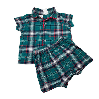 Unisex Baby Berry, checked cotton Christmas pyjamas, GUC, size 1,  