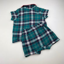 Load image into Gallery viewer, Unisex Baby Berry, checked cotton Christmas pyjamas, GUC, size 1,  
