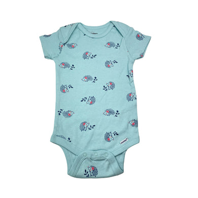 Girls Gerber, cotton Onesies bodysuit / romper, hedgehogs, EUC, size 00,  