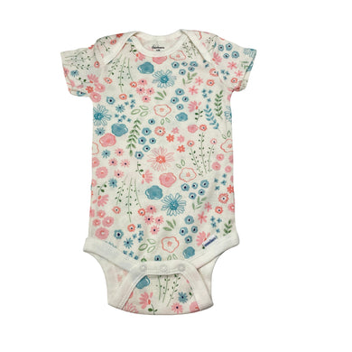 Girls Gerber, floral cotton Onesies bodysuit / romper, EUC, size 00,  