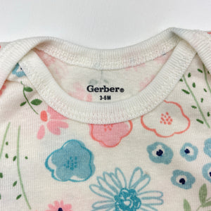 Girls Gerber, floral cotton Onesies bodysuit / romper, EUC, size 00,  