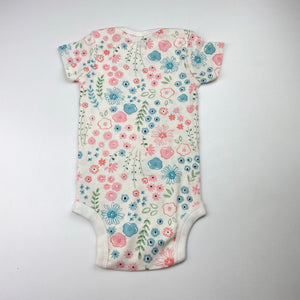 Girls Gerber, floral cotton Onesies bodysuit / romper, EUC, size 00,  
