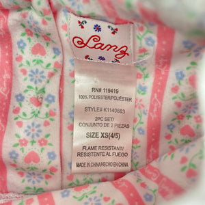 Girls Lanz, soft feel floral winter pyjama top, EUC, size 4-5,  
