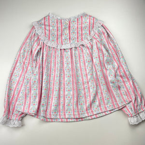 Girls Lanz, soft feel floral winter pyjama top, EUC, size 4-5,  