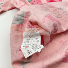 Load image into Gallery viewer, Girls cotton, pyjama tee / top, strawberries, EUC, size 4,  