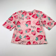Load image into Gallery viewer, Girls cotton, pyjama tee / top, strawberries, EUC, size 4,  
