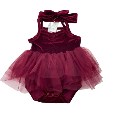 Girls Baby Berry, velvet Christmas tutu romper & headband, NEW, size 1,  