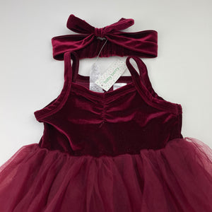 Girls Baby Berry, velvet Christmas tutu romper & headband, NEW, size 1,  