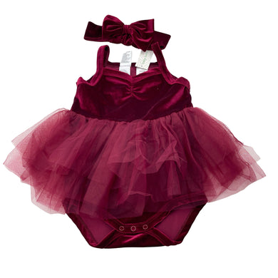 Girls Baby Berry, velvet Christmas tutu romper & headband, NEW, size 2,  