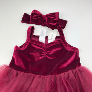 Girls Baby Berry, velvet Christmas tutu romper & headband, NEW, size 2,  