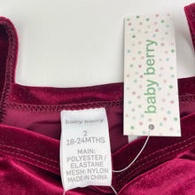 Load image into Gallery viewer, Girls Baby Berry, velvet Christmas tutu romper &amp; headband, NEW, size 2,  