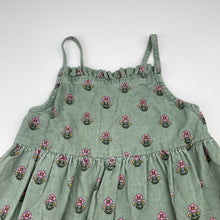 Load image into Gallery viewer, Girls Target, floral corduroy cotton dress, EUC, size 3, L: 51cm