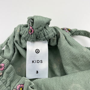 Girls Target, floral corduroy cotton dress, EUC, size 3, L: 51cm