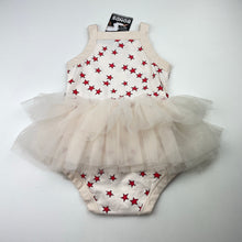 Load image into Gallery viewer, Girls Bonds, stretchy tutu romper, stars, NEW, size 1,  
