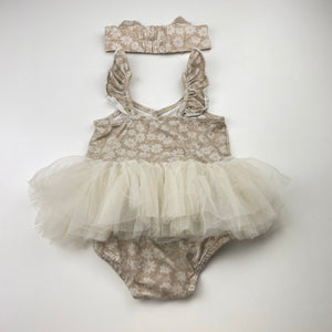 Girls Baby Berry, floral tutu romper & matching headband, GUC, size 1,  