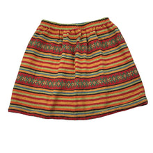 Load image into Gallery viewer, Girls colourful, woven skirt, elasticated (no labels), length: 36cm, waist: 28cm across unstretched, EUC, size 7-9,  