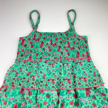 Load image into Gallery viewer, Girls cotton lined, tiered floral dress (no size), armpit to armpit: 31cm, FUC, size 7-8, L: 68cm