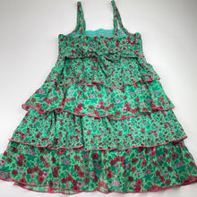 Load image into Gallery viewer, Girls cotton lined, tiered floral dress (no size), armpit to armpit: 31cm, FUC, size 7-8, L: 68cm