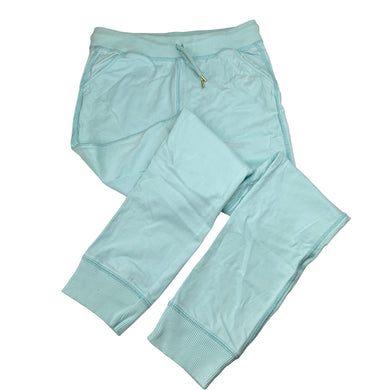 Girls Country Road, blue cotton casual pants, elasticated, small mark back right leg, FUC, size 12,  