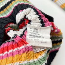 Load image into Gallery viewer, Girls colourful, ribbed knit sweater / jumper (no size), armpit to armpit: 36cm' shoulder to cuff: 58cm, GUC, size 12-14,  
