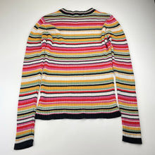 Load image into Gallery viewer, Girls colourful, ribbed knit sweater / jumper (no size), armpit to armpit: 36cm' shoulder to cuff: 58cm, GUC, size 12-14,  